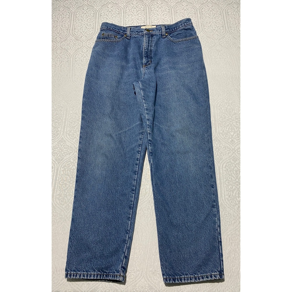 LL Bean Double L Relaxed Fit Jeans Lined Blue Denim Women's 16 Reg Winter Pants - Picture 2 of 10